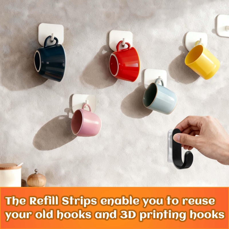 72 قطعة من شرائط تعليق الصور الواضحة، شريط لاصق غير مرئي بطول 3 أمتار، شماعات جدارية شديدة التحمل بدون ضرر، شريط لاصق صغير مزدوج الجانب قابل للإزالة لخطافات الجدران وديكور المنزل والمكتب والفصول الدراسية - Image 4